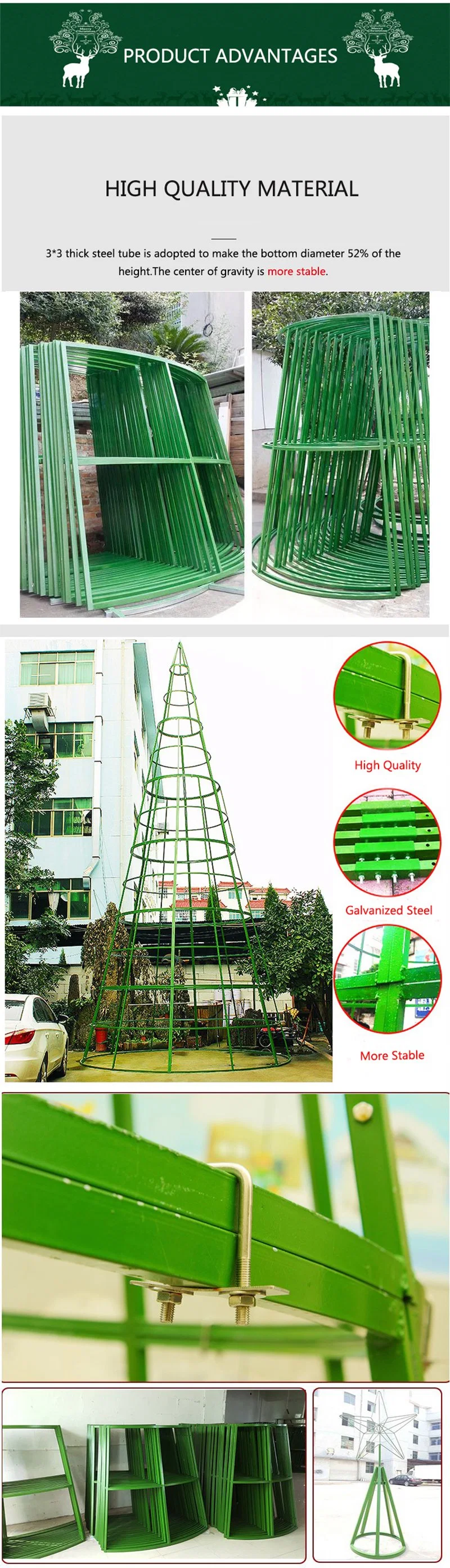 Hot Sale Customized Pre Lit Outdoor Giant Programming LED Light Tree Christmas with High Quality