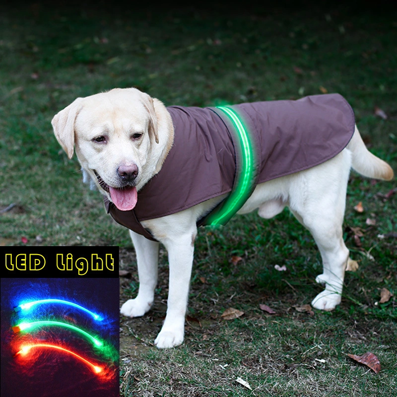 Waterproof Raincoat Safety LED Night Pet Clothes LED Dog Jacket